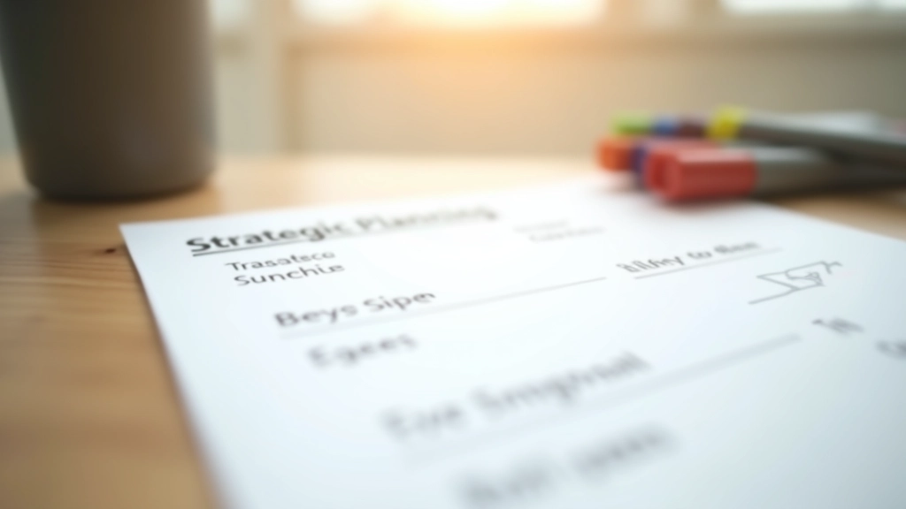 Documento di visione strategica appoggiato su una scrivania con diagrammi e annotazioni del team